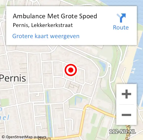 Locatie op kaart van de 112 melding: Ambulance Met Grote Spoed Naar Pernis, Lekkerkerkstraat op 1 april 2023 16:54