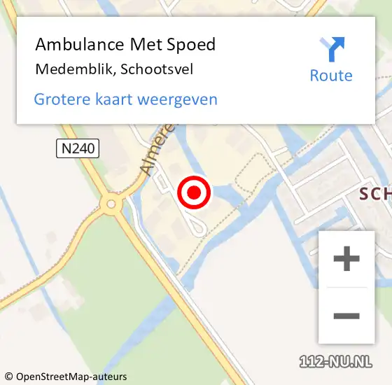 Locatie op kaart van de 112 melding: Ambulance Met Spoed Naar Medemblik, Schootsvel op 1 april 2023 17:03