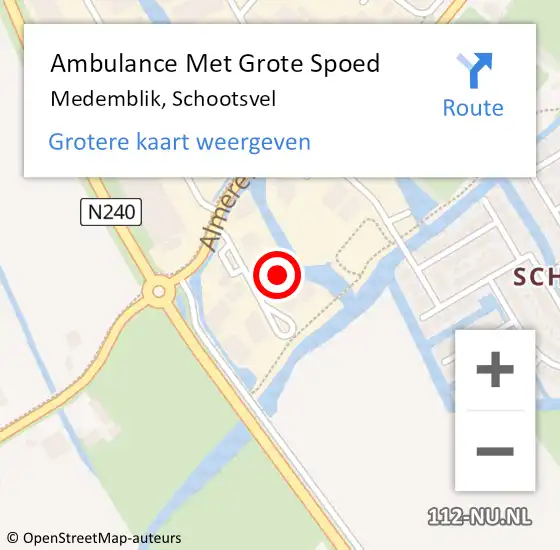 Locatie op kaart van de 112 melding: Ambulance Met Grote Spoed Naar Medemblik, Schootsvel op 1 april 2023 17:05