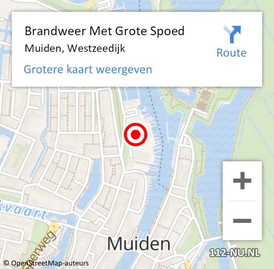 Locatie op kaart van de 112 melding: Brandweer Met Grote Spoed Naar Muiden, Westzeedijk op 1 april 2023 17:09