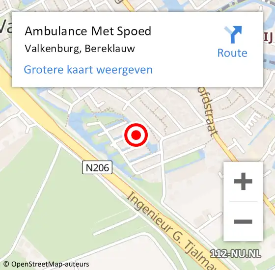 Locatie op kaart van de 112 melding: Ambulance Met Spoed Naar Valkenburg, Bereklauw op 20 augustus 2014 22:23
