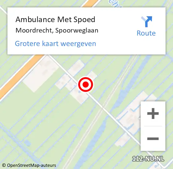 Locatie op kaart van de 112 melding: Ambulance Met Spoed Naar Moordrecht, Spoorweglaan op 1 april 2023 17:28