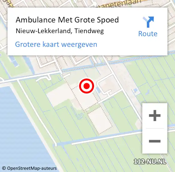 Locatie op kaart van de 112 melding: Ambulance Met Grote Spoed Naar Nieuw-Lekkerland, Tiendweg op 1 april 2023 17:46