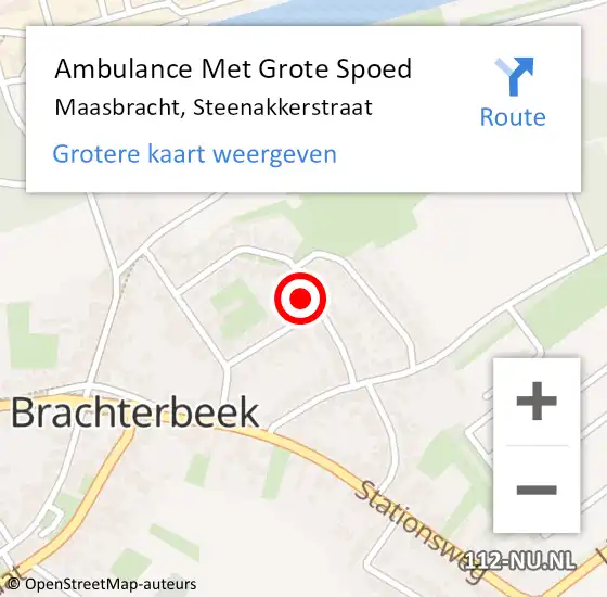 Locatie op kaart van de 112 melding: Ambulance Met Grote Spoed Naar Maasbracht, Steenakkerstraat op 1 april 2023 19:01