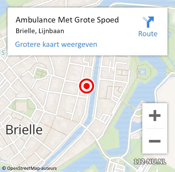 Locatie op kaart van de 112 melding: Ambulance Met Grote Spoed Naar Brielle, Lijnbaan op 1 april 2023 19:27