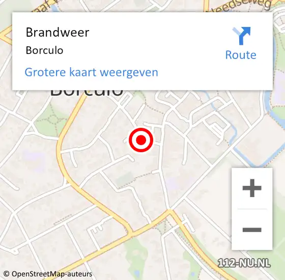 Locatie op kaart van de 112 melding: Brandweer Borculo op 1 april 2023 19:41