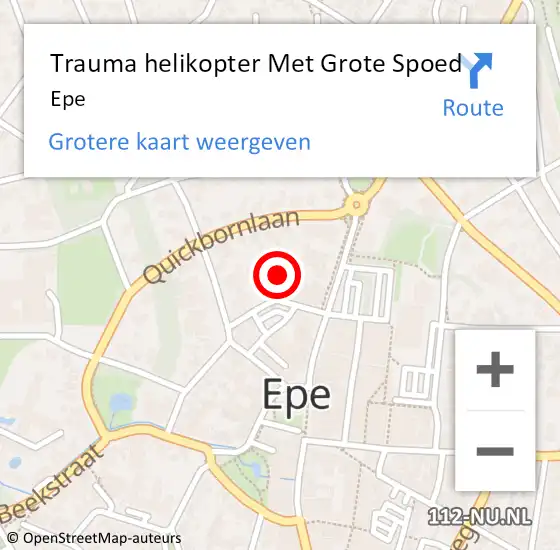 Locatie op kaart van de 112 melding: Trauma helikopter Met Grote Spoed Naar Epe op 1 april 2023 20:14