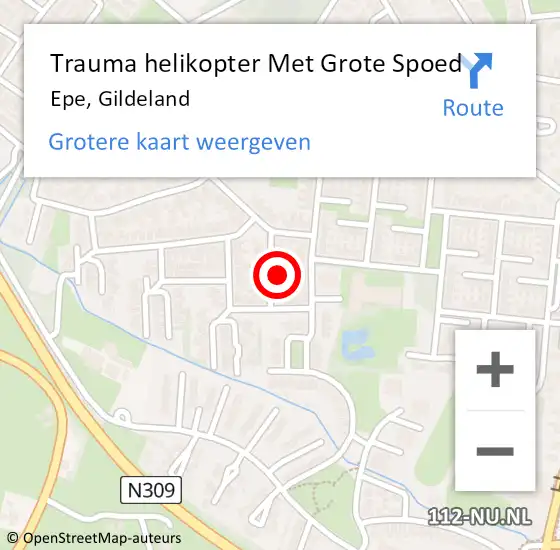 Locatie op kaart van de 112 melding: Trauma helikopter Met Grote Spoed Naar Epe, Gildeland op 1 april 2023 20:21