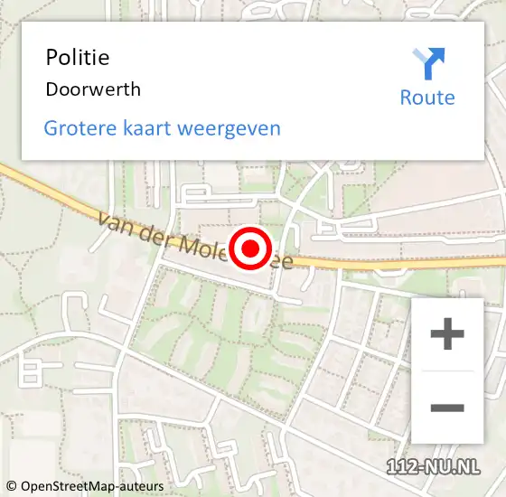 Locatie op kaart van de 112 melding: Politie Doorwerth op 1 april 2023 21:25