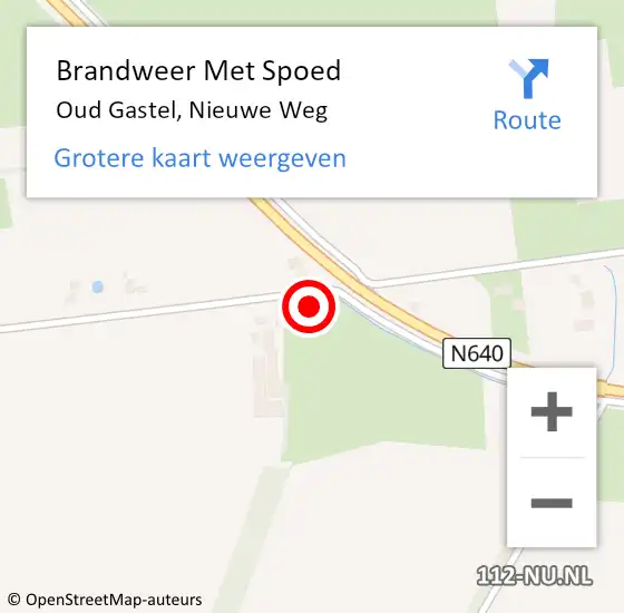 Locatie op kaart van de 112 melding: Brandweer Met Spoed Naar Oud Gastel, Nieuwe Weg op 1 april 2023 22:10