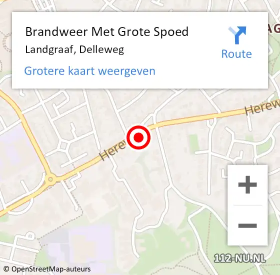 Locatie op kaart van de 112 melding: Brandweer Met Grote Spoed Naar Landgraaf, Delleweg op 1 april 2023 22:26