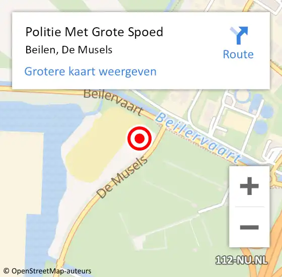 Locatie op kaart van de 112 melding: Politie Met Grote Spoed Naar Beilen, De Musels op 1 april 2023 22:45