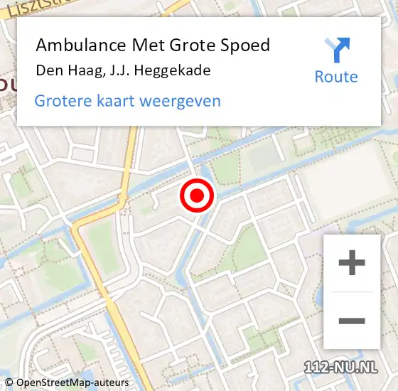 Locatie op kaart van de 112 melding: Ambulance Met Grote Spoed Naar Den Haag, J.J. Heggekade op 2 april 2023 02:18