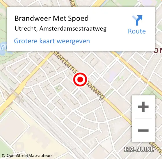 Locatie op kaart van de 112 melding: Brandweer Met Spoed Naar Utrecht, Amsterdamsestraatweg op 2 april 2023 05:36