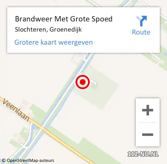 Locatie op kaart van de 112 melding: Brandweer Met Grote Spoed Naar Slochteren, Groenedijk op 2 april 2023 05:45