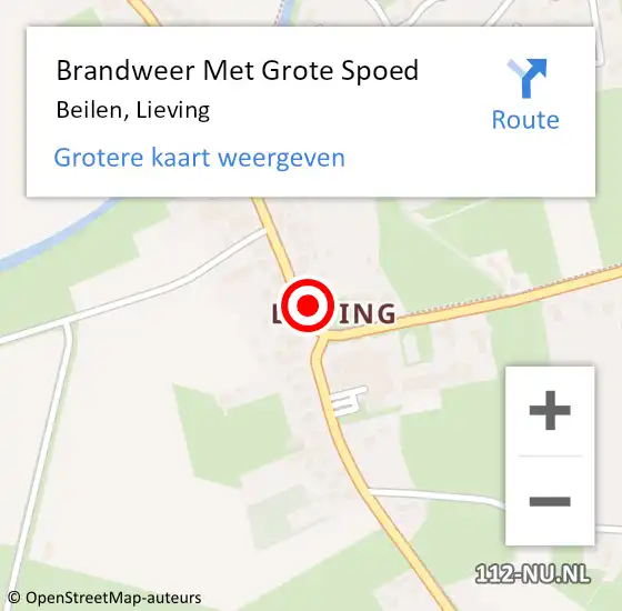 Locatie op kaart van de 112 melding: Brandweer Met Grote Spoed Naar Beilen, Lieving op 2 april 2023 07:28