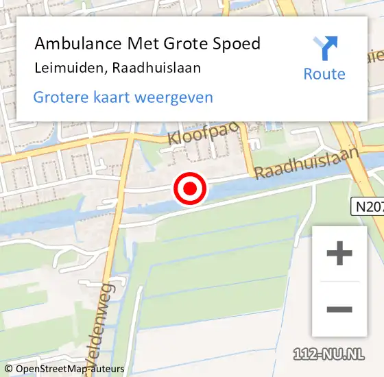 Locatie op kaart van de 112 melding: Ambulance Met Grote Spoed Naar Leimuiden, Raadhuislaan op 2 april 2023 07:49