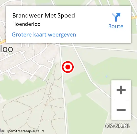 Locatie op kaart van de 112 melding: Brandweer Met Spoed Naar Hoenderloo op 20 augustus 2014 23:48