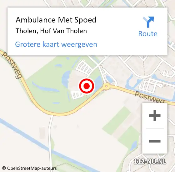 Locatie op kaart van de 112 melding: Ambulance Met Spoed Naar Tholen, Hof Van Tholen op 20 augustus 2014 23:59