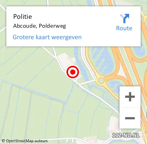 Locatie op kaart van de 112 melding: Politie Abcoude, Polderweg op 2 april 2023 09:55