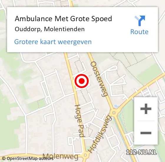 Locatie op kaart van de 112 melding: Ambulance Met Grote Spoed Naar Ouddorp, Molentienden op 2 april 2023 10:30