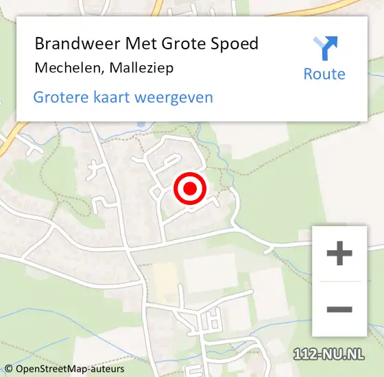 Locatie op kaart van de 112 melding: Brandweer Met Grote Spoed Naar Mechelen, Malleziep op 2 april 2023 11:04