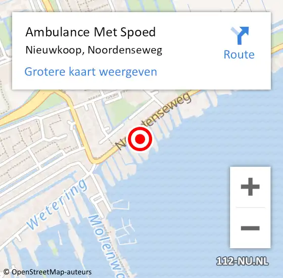 Locatie op kaart van de 112 melding: Ambulance Met Spoed Naar Nieuwkoop, Noordenseweg op 2 april 2023 11:32