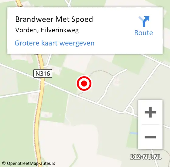 Locatie op kaart van de 112 melding: Brandweer Met Spoed Naar Vorden, Hilverinkweg op 2 april 2023 11:45