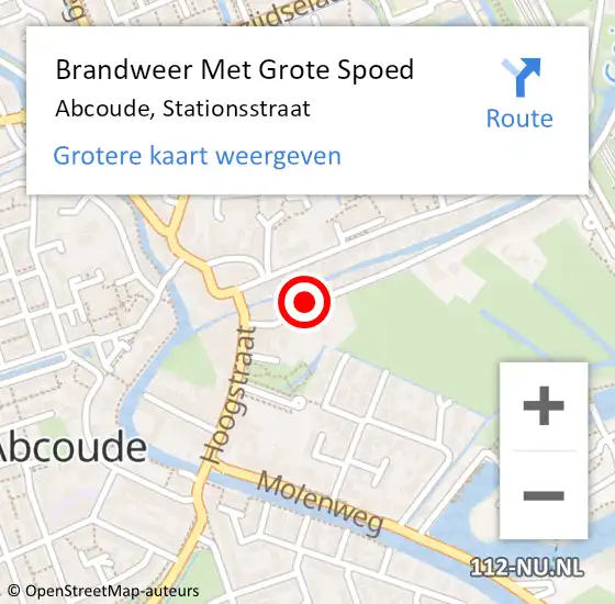 Locatie op kaart van de 112 melding: Brandweer Met Grote Spoed Naar Abcoude, Stationsstraat op 2 april 2023 12:03