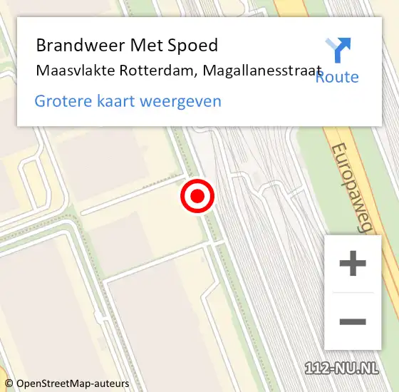 Locatie op kaart van de 112 melding: Brandweer Met Spoed Naar Maasvlakte Rotterdam, Magallanesstraat op 12 oktober 2013 05:36