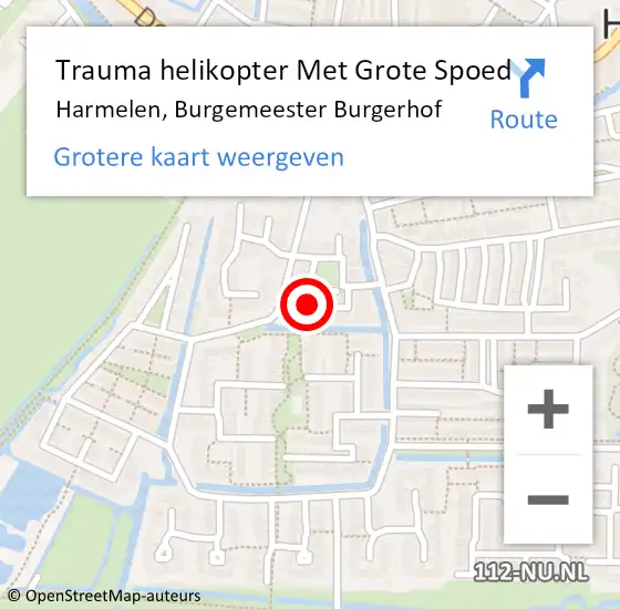 Locatie op kaart van de 112 melding: Trauma helikopter Met Grote Spoed Naar Harmelen, Burgemeester Burgerhof op 2 april 2023 13:29
