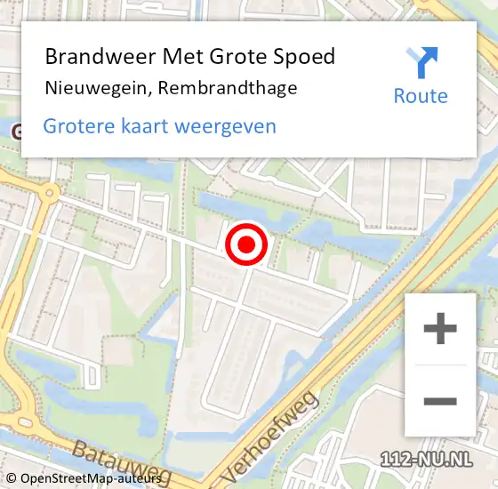 Locatie op kaart van de 112 melding: Brandweer Met Grote Spoed Naar Nieuwegein, Rembrandthage op 2 april 2023 14:04