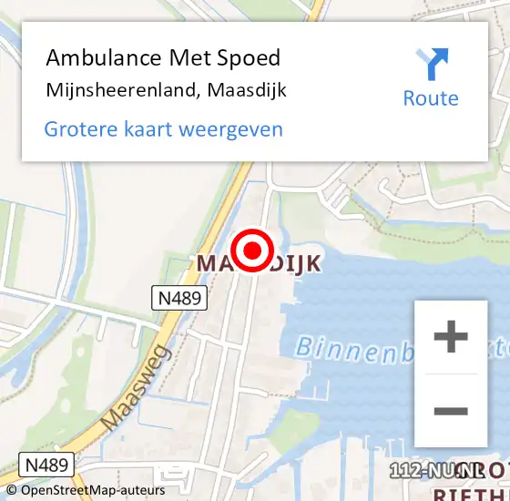 Locatie op kaart van de 112 melding: Ambulance Met Spoed Naar Mijnsheerenland, Maasdijk op 2 april 2023 14:46