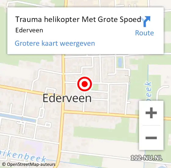 Locatie op kaart van de 112 melding: Trauma helikopter Met Grote Spoed Naar Ederveen op 2 april 2023 15:16