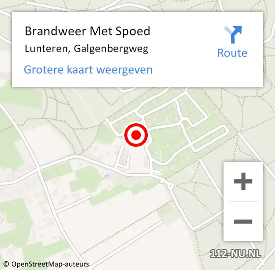 Locatie op kaart van de 112 melding: Brandweer Met Spoed Naar Lunteren, Galgenbergweg op 2 april 2023 15:20