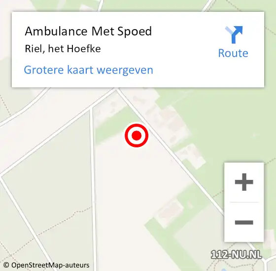 Locatie op kaart van de 112 melding: Ambulance Met Spoed Naar Riel, het Hoefke op 21 augustus 2014 01:24