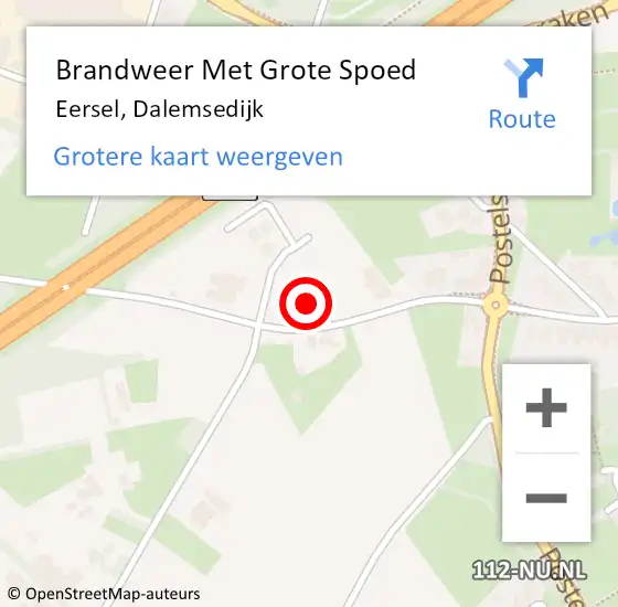 Locatie op kaart van de 112 melding: Brandweer Met Grote Spoed Naar Eersel, Dalemsedijk op 2 april 2023 16:30