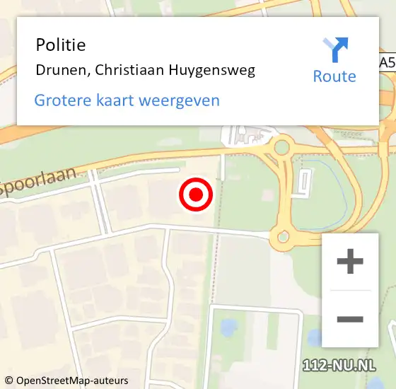 Locatie op kaart van de 112 melding: Politie Drunen, Christiaan Huygensweg op 2 april 2023 16:37