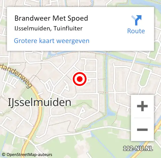 Locatie op kaart van de 112 melding: Brandweer Met Spoed Naar IJsselmuiden, Tuinfluiter op 2 april 2023 16:58