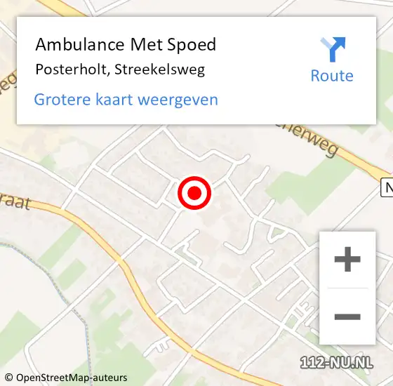 Locatie op kaart van de 112 melding: Ambulance Met Spoed Naar Posterholt, Streekelsweg op 2 april 2023 17:39