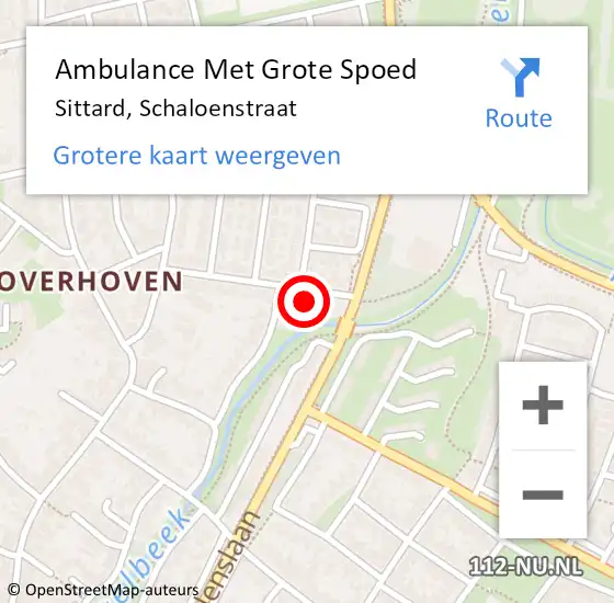 Locatie op kaart van de 112 melding: Ambulance Met Grote Spoed Naar Sittard, Schaloenstraat op 21 augustus 2014 02:00