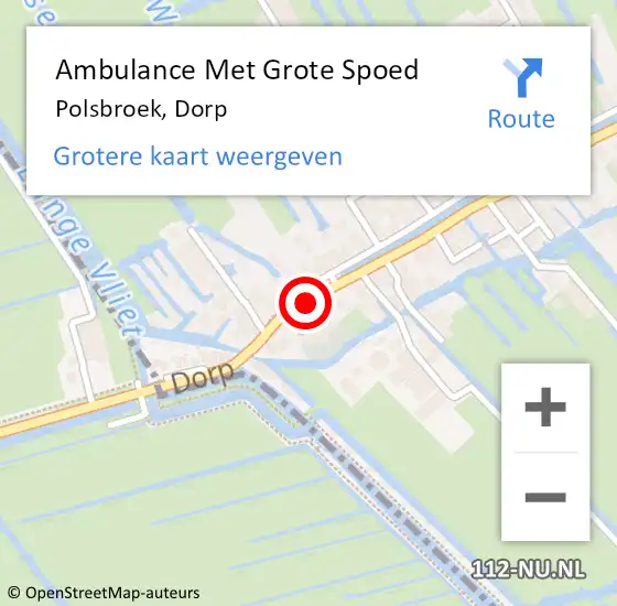 Locatie op kaart van de 112 melding: Ambulance Met Grote Spoed Naar Polsbroek, Dorp op 21 augustus 2014 02:19