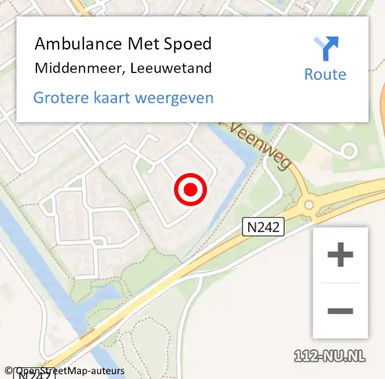 Locatie op kaart van de 112 melding: Ambulance Met Spoed Naar Middenmeer, Leeuwetand op 2 april 2023 19:49