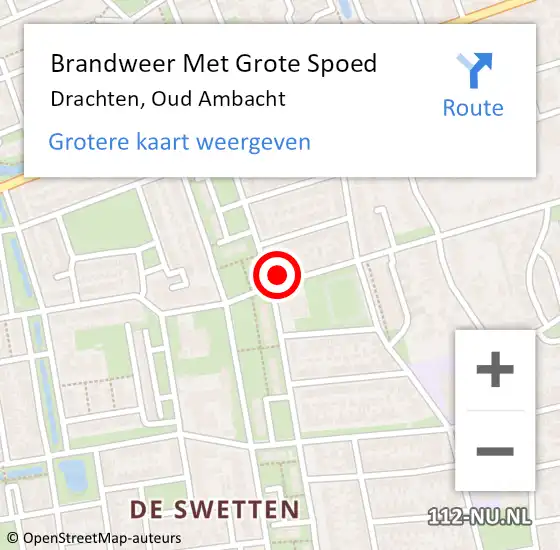 Locatie op kaart van de 112 melding: Brandweer Met Grote Spoed Naar Drachten, Oud Ambacht op 2 april 2023 20:44