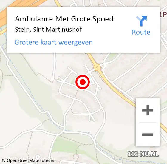 Locatie op kaart van de 112 melding: Ambulance Met Grote Spoed Naar Stein, Sint Martinushof op 21 augustus 2014 02:55