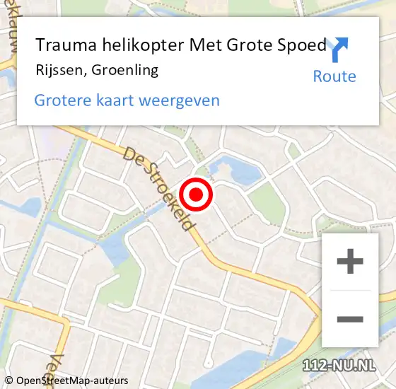 Locatie op kaart van de 112 melding: Trauma helikopter Met Grote Spoed Naar Rijssen, Groenling op 2 april 2023 22:46