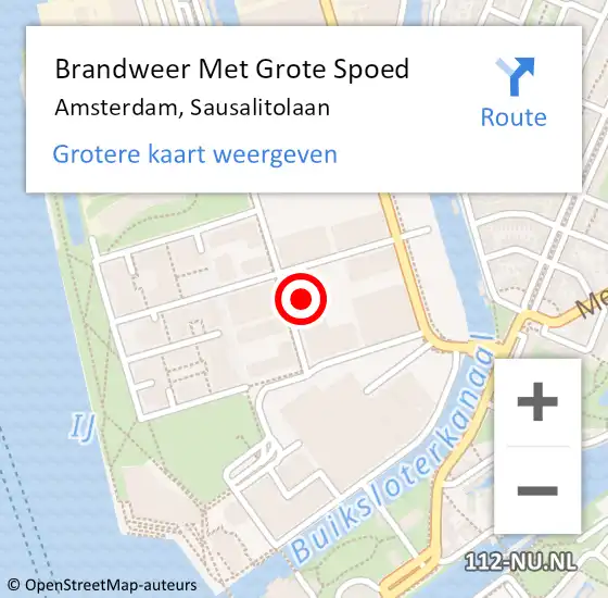 Locatie op kaart van de 112 melding: Brandweer Met Grote Spoed Naar Amsterdam, Sausalitolaan op 3 april 2023 01:55