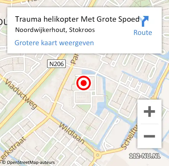 Locatie op kaart van de 112 melding: Trauma helikopter Met Grote Spoed Naar Noordwijkerhout, Stokroos op 3 april 2023 04:11