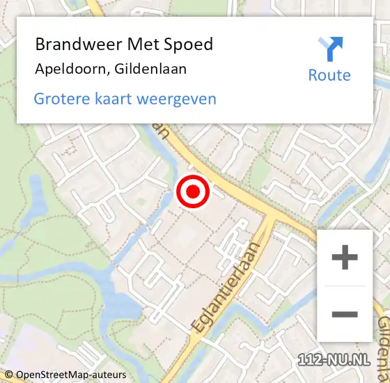 Locatie op kaart van de 112 melding: Brandweer Met Spoed Naar Apeldoorn, Gildenlaan op 3 april 2023 07:18