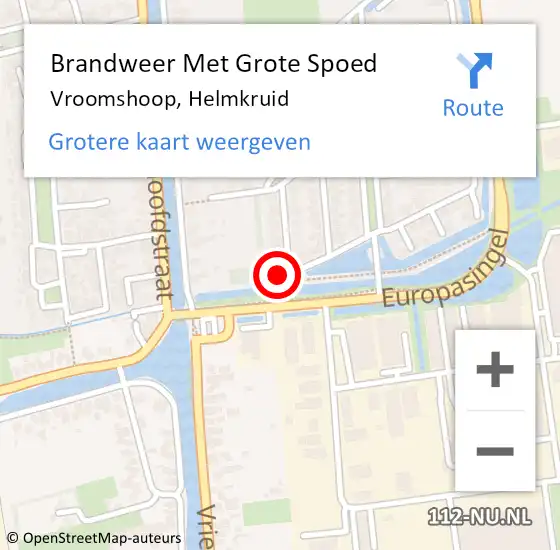 Locatie op kaart van de 112 melding: Brandweer Met Grote Spoed Naar Vroomshoop, Helmkruid op 3 april 2023 07:31